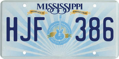 MS license plate HJF386