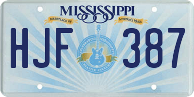 MS license plate HJF387