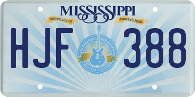 MS license plate HJF388