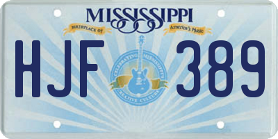 MS license plate HJF389