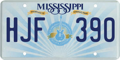 MS license plate HJF390