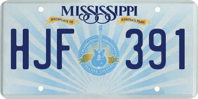 MS license plate HJF391