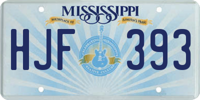 MS license plate HJF393