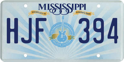 MS license plate HJF394