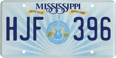 MS license plate HJF396