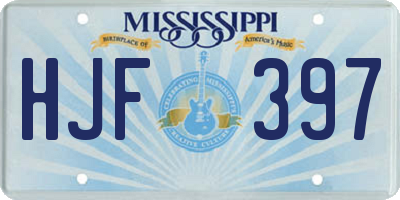 MS license plate HJF397