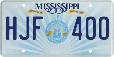 MS license plate HJF400