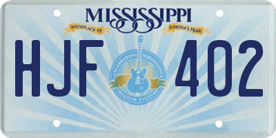 MS license plate HJF402