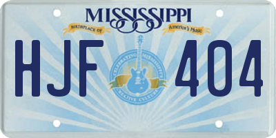 MS license plate HJF404