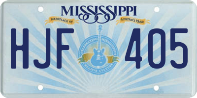 MS license plate HJF405