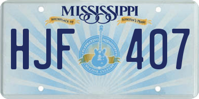 MS license plate HJF407