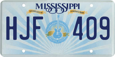 MS license plate HJF409