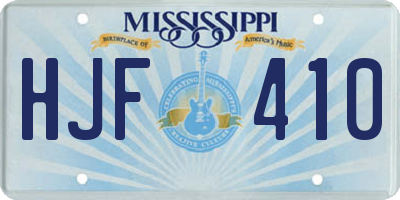 MS license plate HJF410