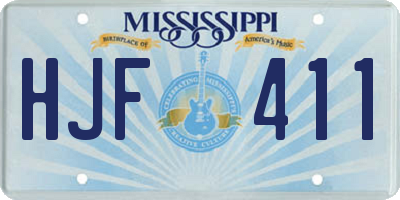 MS license plate HJF411