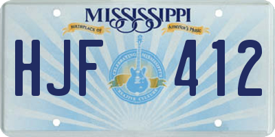 MS license plate HJF412