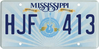 MS license plate HJF413