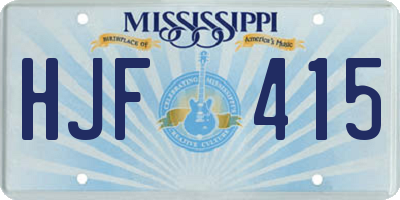 MS license plate HJF415