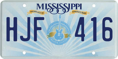 MS license plate HJF416