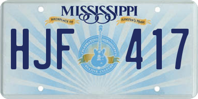 MS license plate HJF417