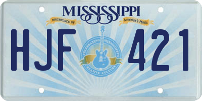MS license plate HJF421