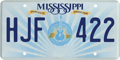 MS license plate HJF422