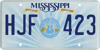 MS license plate HJF423