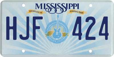MS license plate HJF424
