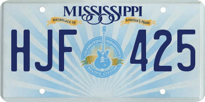 MS license plate HJF425