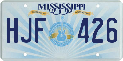 MS license plate HJF426