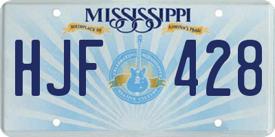 MS license plate HJF428
