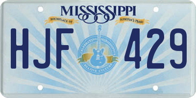 MS license plate HJF429