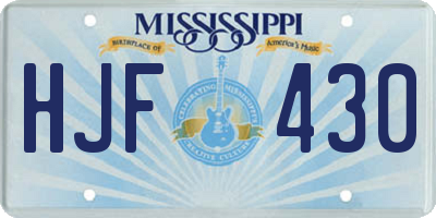 MS license plate HJF430