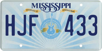 MS license plate HJF433