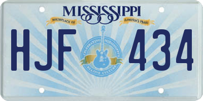 MS license plate HJF434
