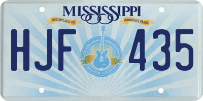 MS license plate HJF435