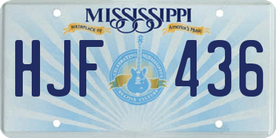 MS license plate HJF436