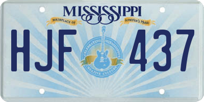 MS license plate HJF437