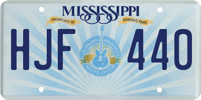 MS license plate HJF440