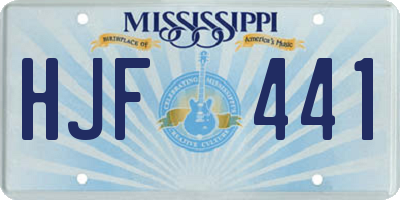 MS license plate HJF441