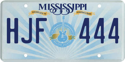 MS license plate HJF444
