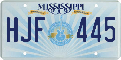 MS license plate HJF445