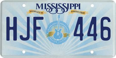 MS license plate HJF446