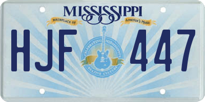 MS license plate HJF447
