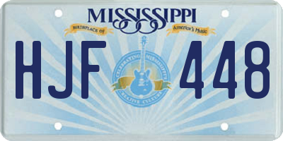 MS license plate HJF448