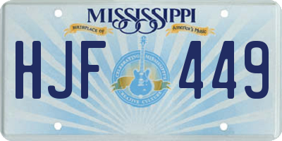 MS license plate HJF449