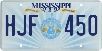 MS license plate HJF450