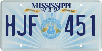 MS license plate HJF451