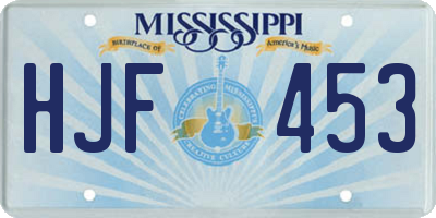 MS license plate HJF453