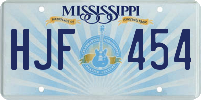 MS license plate HJF454