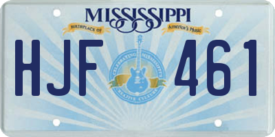 MS license plate HJF461